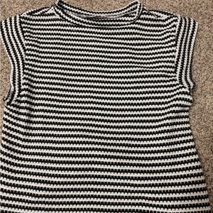 SHEIN Black and White Striped Tank Top